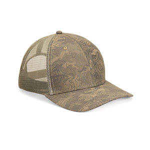 TOPOGRAPHY TRUCKER CAP, EMBROIDERED