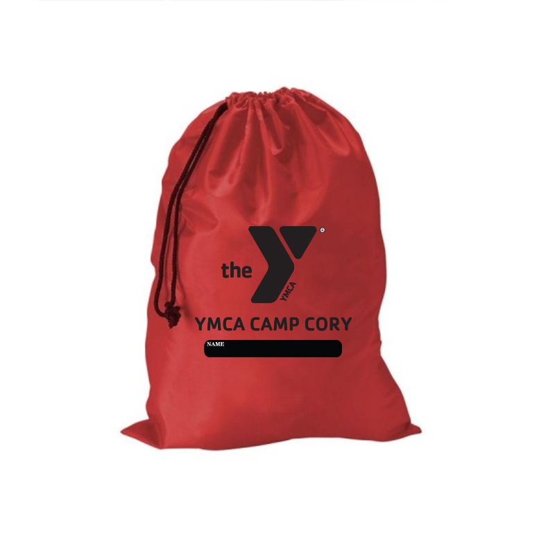 DRAWSTRING NYLON LAUNDRY BAG Logo Products for Camps