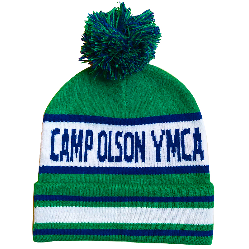 Custom Knit Pompom Beanie Logo Products For Camps
